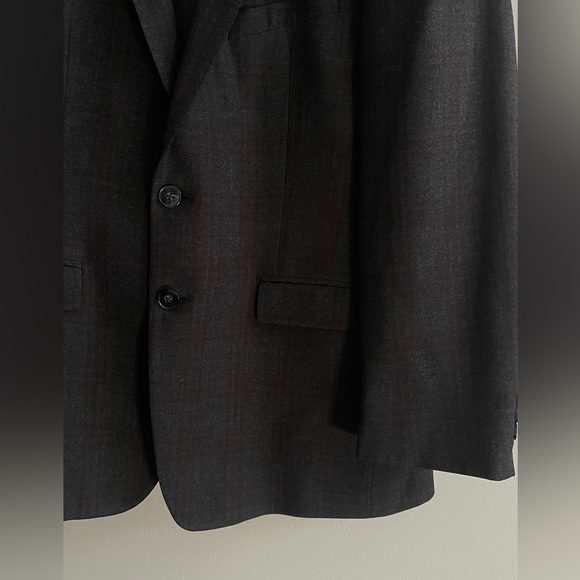 Calvin Klein Gray Extreme Slim Fit Wool Plaid Sport Jacket Blazer - Picture 4 of 11